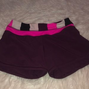 maroon lululemon running shorts